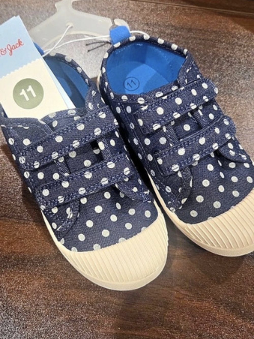 Cat & Jack Polka Dot Sneakers Girls US 11 New!